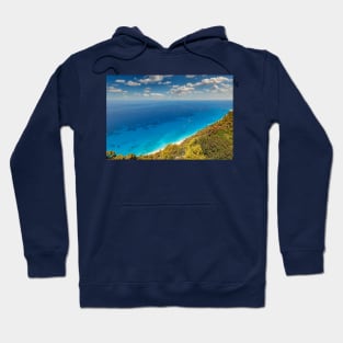 The incredible colors of the beach Egremnoi in Lefkada, Greece Hoodie